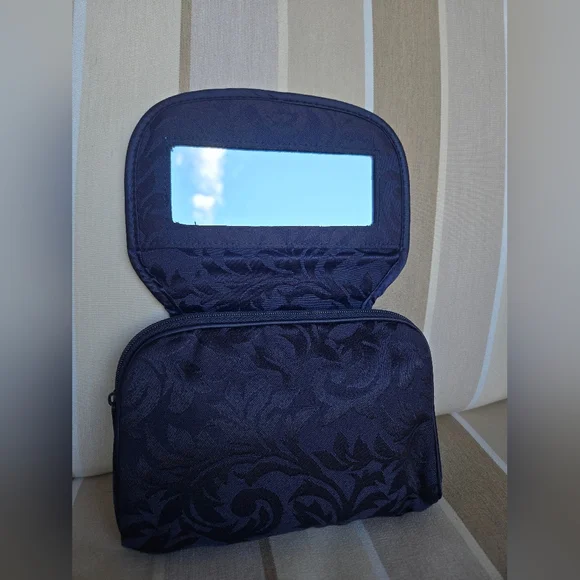 Christian Dior Cosmetic / Makeup Bag in Navy Blue Jacquard - Picture 2 of 5